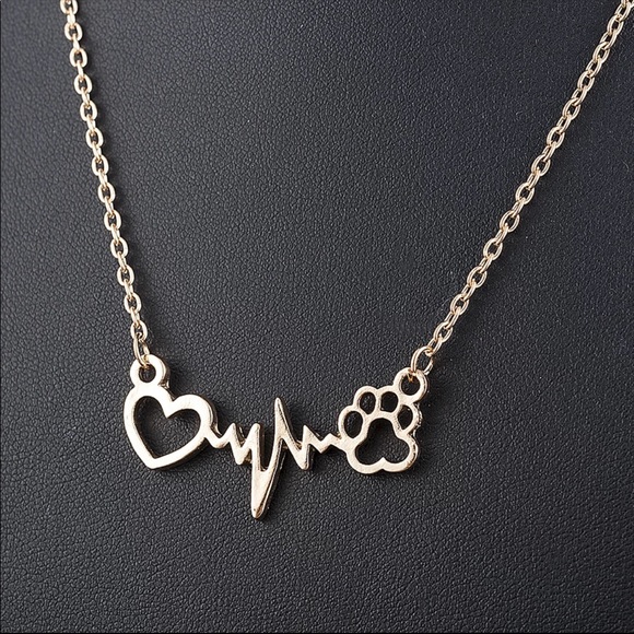 Jewelry New Dog Love Heartbeat Necklaces Silver Or Gold Poshmark